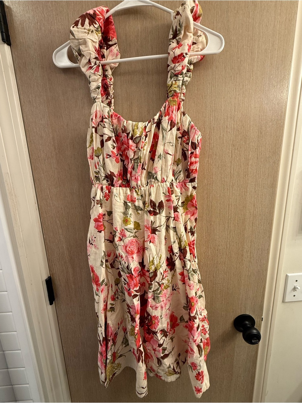 Abercrombie & Fitch Cream Dress with Pink Floral Print